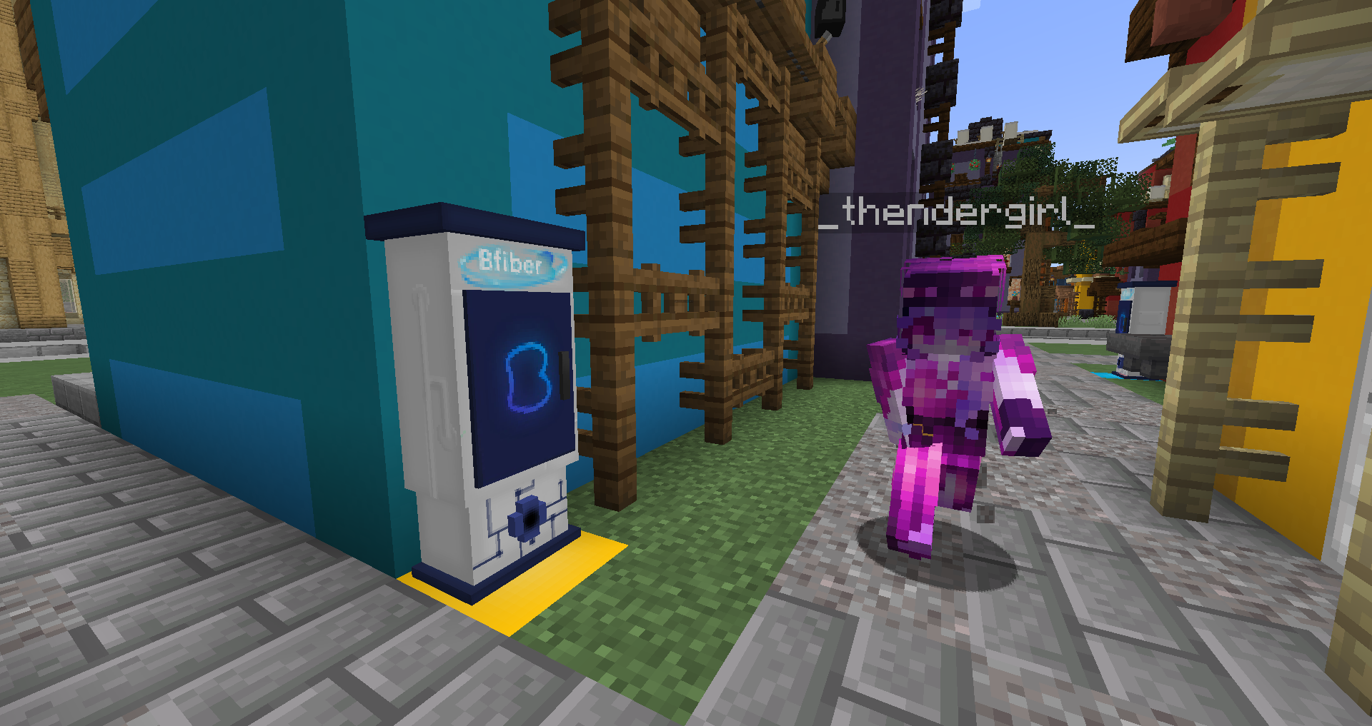 Player interacting with BFiber terminal